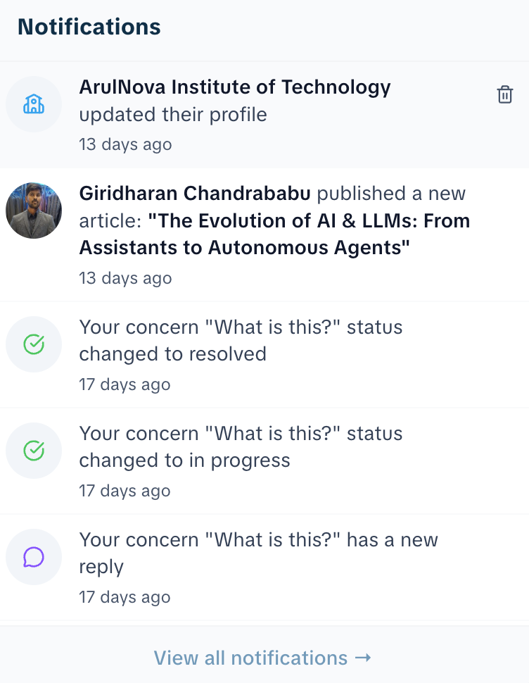 Notifications screenshot